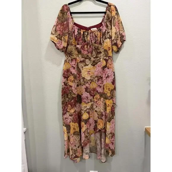 Showpo Jasalina Midi Dress Puff Sleeve Dress, Women's 12 - Picture 2 of 9